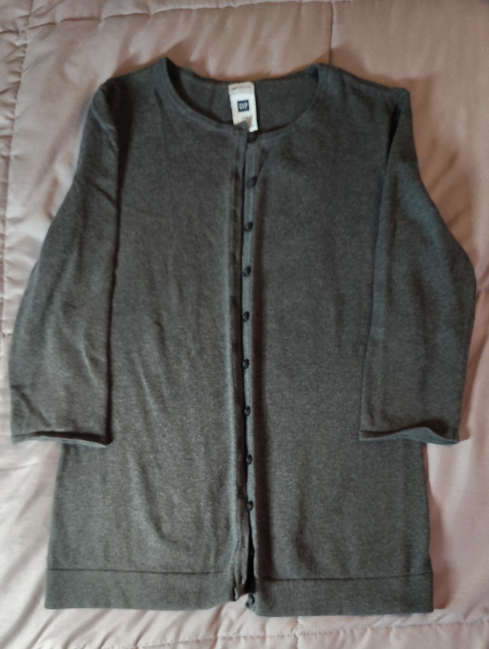 GAP Men's Dark Gray Button-Up Cardigan